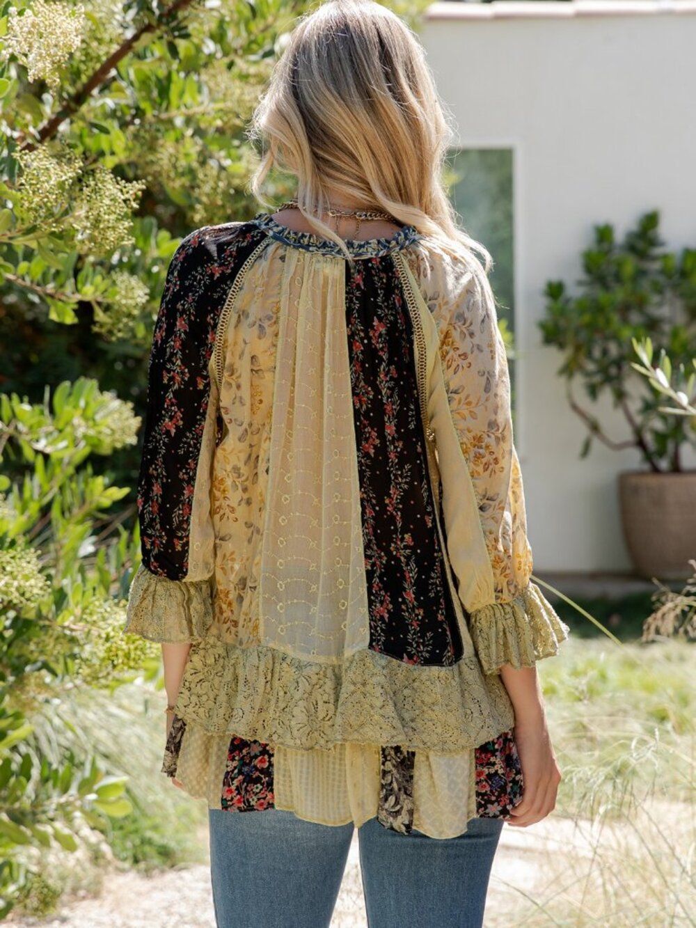 Young Threads Boho Ruffle Detail Pheasant Top Size M - Picture 3 of 7